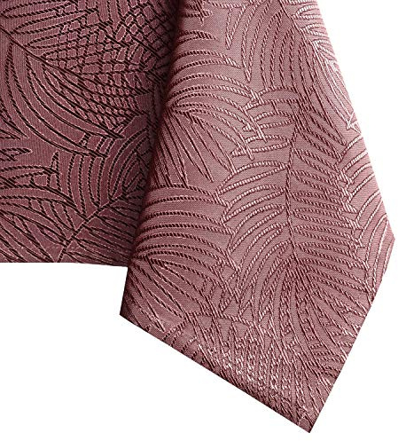 AmeliaHome Tischdecke 60x60 cm Mitteldecke Tischtuch Tafeldecke Gaia | Fleckschutz Lotuseffekt Abwaschbar Wasserabweisend Ornament Altrosa