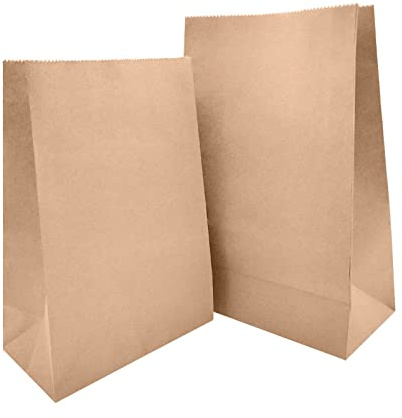 Flyoo 60 Stück Papiertüten, 24x13x8cm Papiertüten Braun, Klein Geschenktüten, Kraftpapiertüten, Sandwich Tüten Brottüten, für Candy Tüten von Weihnachten Ostern