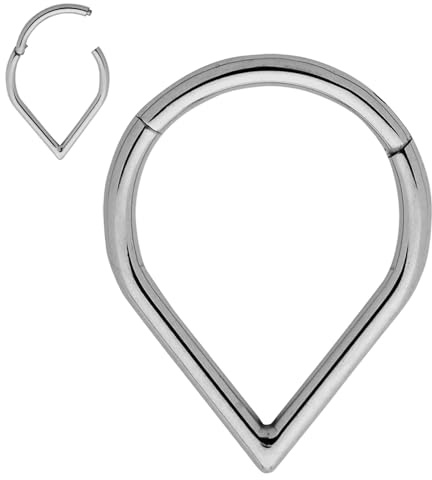 365 Sleepers (8mm) Titan 1,2 mm Segment Tropfenform Nasenring Hoop Knorpelohrring Septum Clicker Klappbarer Lippen Conch Daith Helix Rook Tragus Lobe Snug Piercing Schmuck