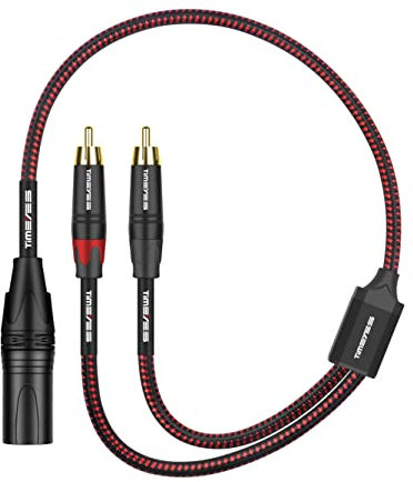 TIMEYES Dual RCA to XLR Y Cable - 1.6FT 3 Pin XLR Male to 2 x RCA Male Plug Y Splitter Adapter Cable - RCA to XLR Unbalanced Interconnect Cable - XLR to Double RCA Converter Breakout Audio Cable(0.5M)