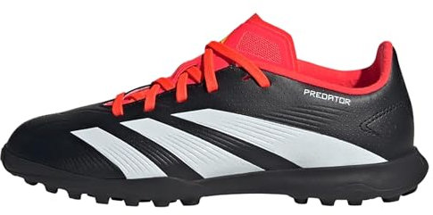 adidas Predator 24 League Turf Boots, Botas de fútbol, Core Black/Cloud White/Solar Red, 37 1/3 EU