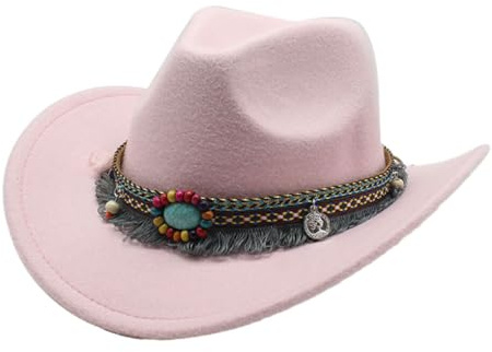 CLSSLVVBN Modische Kinder Wolle Hohl Western Cowboy Hut Für Kinder Cowboy Hut Mit Quaste Gürtel Polyester Cowgirl Sombrero Kappe