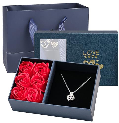 FORYNXHWIN Eternal Flower Rose Gift Box, Preserved Rose, 6-Rose Jewelry Box, for Wife, Girlfriend, Mother Day, Valentine Day, Birthday, Wedding