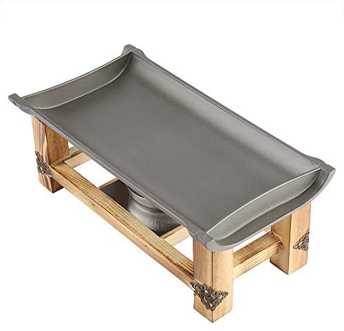 Padella antiaderente per barbecue, picnic, con fornello portatile, antiaderente, reversibile, per barbecue a gas (30 cm)