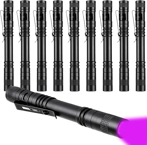 POCKETMAN Mini Torche 13cm Torche portable avec porte stylo Lumière noire 395nm Waterproof Pour la détection de lumière fluorescente, les taches de moquette, le contrôle des passeports (10)