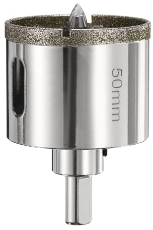 sourcing map Foret diamanté – Scie cloche excentrique de 50 mm avec centre de guidage pour verre, céramique, marbre, porcelaine, carrelage, quartz, pierres précieuses, aquariums