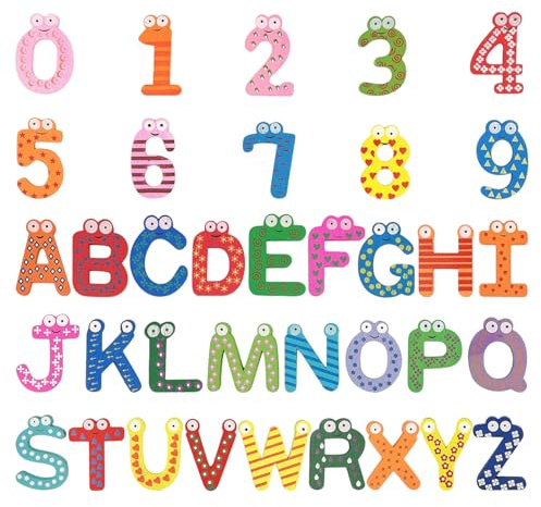 36 pezzi di giocattoli magnetici colorati, magneti con lettere e numeri, magneti con animali dei cartoni animati, giocattoli cognitivi, giocattoli educativi per l'ortografia