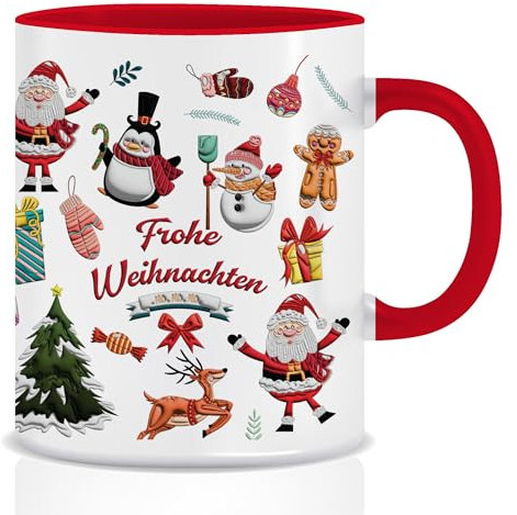 Tazza di Natale, tazza da caffè, tazza di Natale, set di tazze per vin brulé, gnomo, regalo di Natale, decorazione rossa