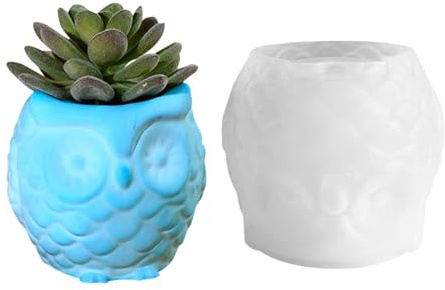 Blumentopf-Formen aus Silikon – Eule Sukkulenten Topf Form – Fettkopf-Fisch, Muschelblumentöpfe, dekorative Kerzenhalter-Formen für Sukkulenten und Bonsai-Dekoration