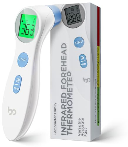 Termometro digitale senza contatto per neonati, termometro digitale a infrarossi, frontale a infrarossi, termometro digitale, misurazione veloce e igienico, allarme febbre e display a 3 colori
