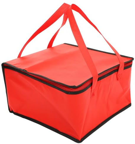PAMINGONO 2er Set Isolierte Kühltasche Für Torten Wasserfeste Tragbare Lunch Handtasche Für Lebensmittel Perfekt Picknick Pizza Und Kuchenlieferungen Rote