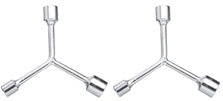 sourcing map Lot de 2 clés à douille 3 voies en forme de Y 12 mm, 14 mm, 17 mm, clé hexagonale intérieure à 6 pans pour vélo