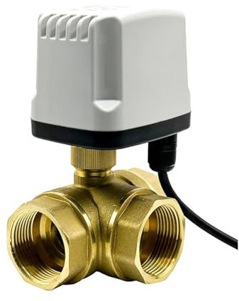 1/2 3/4 1 1-1/4 1-1/2 Zoll 3-Wege IP65 motorisierter Kugelhahn 3-Draht 2 Steuerung T/L Typ Messing elektrischer Kugelhahn 1St(1-1/4,T TYPE_12VDC)