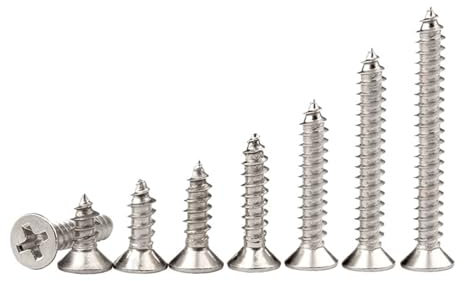 Generico M3 M4 M5 M6 Viti autofilettanti a Testa Svasata con Impronta a Croce in Acciaio Inox 304 Vite for Legno(45mm,M4 x 20Pieces)