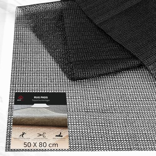 aboveBED Alfombrilla antideslizante para alfombra, base antideslizante de 50 x 80 cm, negro
