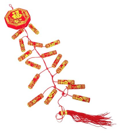 IMIKEYA 2pièces Artificiels pour an Chinois Décorations Suspendues Murales Traditionnelles Ornements De Fête Printemps avec Pompon