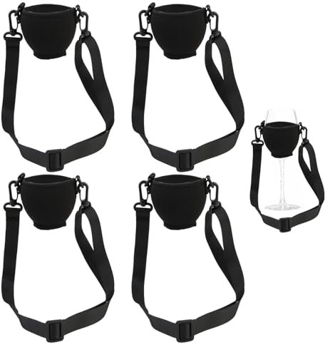 unillea 4 piezas portavasos de vino para colgar portavasos portátiles para amantes del vino, portavasos para cumpleaños, bodas, fiestas, festivales