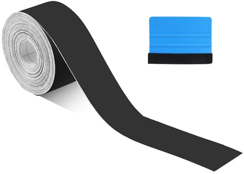 Cncedi Matte Black Car Vinyl Wrap Tape Kit, Anti-Scratch Car Wrap Vinyl Tape Self-adhesive Door Sill Protectors Strips for Most Cars (3cm width x 10m length‌)