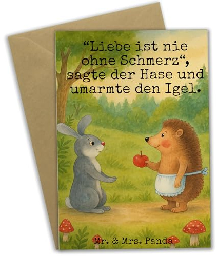 Mr. & Mrs. Panda Grußkarte Hase Igel Design - Geschenk, Lustige Sprüche, Trennungsschmerz, Liebe Spruch, weihnachtskarten, osterkarten, Klappkarte, und, hochzeitskarten, dankeskarten, Herzschmerz