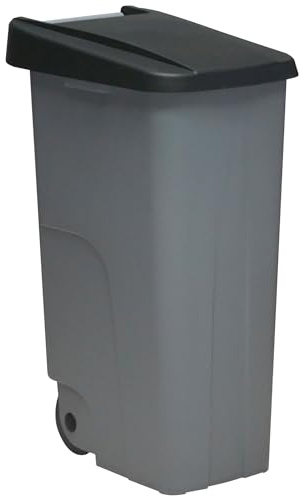 Well Home Contenedor Reciclo 110 litros Cerrado, Negro, 88x57x42 cm