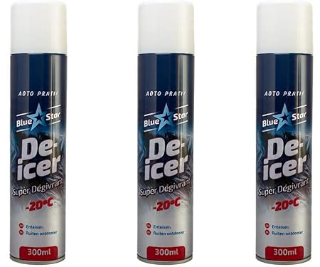 De-Icer 300 ml Pack of 3 – Quick Frost & Ice Remover Spray for Car Windows, Windshields & Locks – Essential Winter Car Car