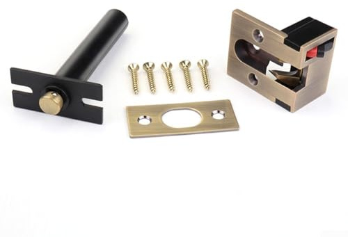 Chaîne de sécurité pour portes et loquet de sécurité invisible pour maison, hôtel, verrou de porte antivol en alliage de zinc durable avec serrure (bronze)