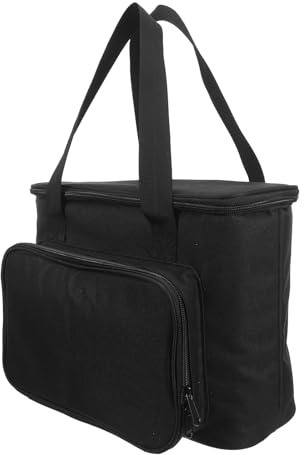 PAMINGONO Borsa Porta Macchina da Caffè Monodose Nera Portatile con Divisori Interni e Doppie Cinghie per Trasporto, Custodia da Viaggio per Camper, Ufficio e Campeggio, Mini