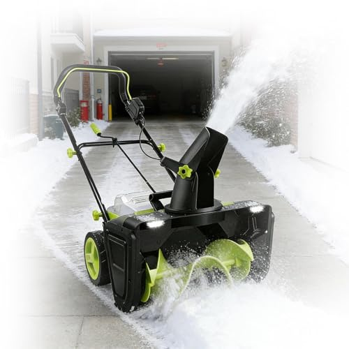 Soplador De Nieve Inalámbrico Sin Escobillas 40V, Pala De Nieve Eléctrica con Ancho De Limpieza 20 Pulgadas & Distancia De Lanzamiento 25 Pies, para Limpieza Fácil De Entradas
