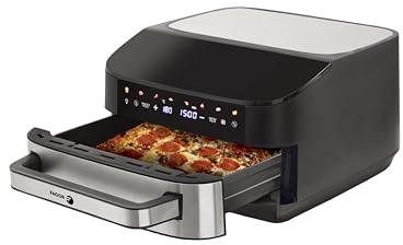 Freidora de Aire 7L XXL con Doble Resistencia 2200W, Air Fryer con Cocción Uniforme sin Girar Alimentos, 40-230ºC, 10 Programas, Función Grill y Deshidratador, FAGOR Naturfry SmartCrust