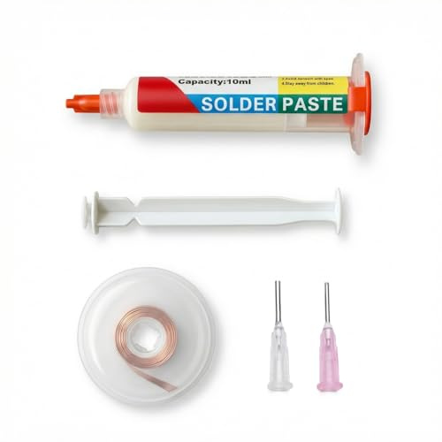 QLK 558 Flussante Saldatura, 10ML No-Clean Senza Piombo con Stagno Filo Dissaldante 2,5MM/1,5M, Ideale per Riparazioni Smartphone, Elettrodomestici e Elettronica di Precisione
