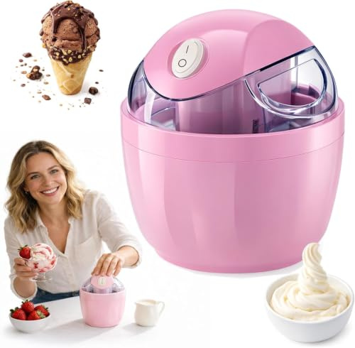 Mini Heladera Doméstica, Prepara Porciones Individuales De Gelato, Yogur Helado, Sorbete Y Más. Prepara Postres Caseros Con Solo Pulsar Un Botón. ¡solo 15 Minutos Para Disfrutar En Casa! Pink