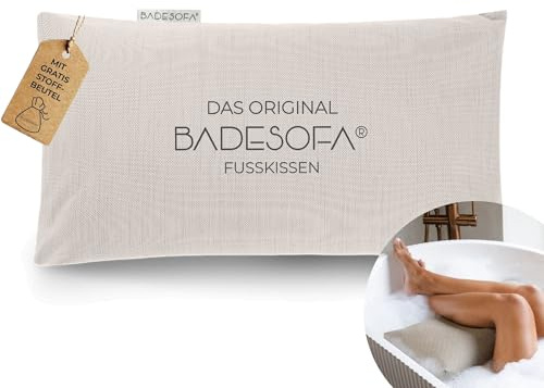 BADESOFA Wannen-Fußkissen in Perlmutt | Fuß-Badewannenkissen, Handgefertigt in Europa, Waschbar & Schnelltrocknend, Floating Spa Kissen für Badewanne