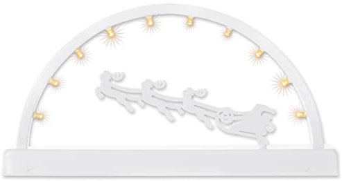 Nipach Lichterbogen Metall Schwibbogen 10 LED warm weiß Batterie Timer Weihnachten Leuchtbogen Rundbogen Weihnachtsbeleuchtung Weihnachtsdeko Timer