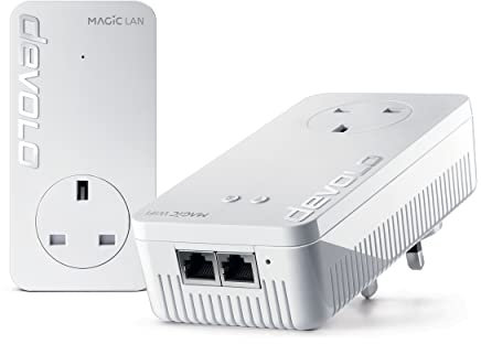 devolo Magic 2-2400 Wi-Fi 6: Powerline Starter Kit | Streaming UHD 4k/8k | Lavoro domestico stabile (fino a 2400 Mbps powerline e 1800 Mbps Mesh WiFi 6, G.hn, porte LAN 3x GB)