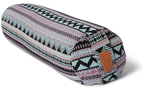 #DoYourYoga Cuscino da yoga a cilindro con pula di grano saraceno bio (KBA), rivestimento lavabile in 100% cotone, 68 cm x 22 cm, cuscino yoga per meditazione, seduta/zafu, per Yin Yoga – Style 12