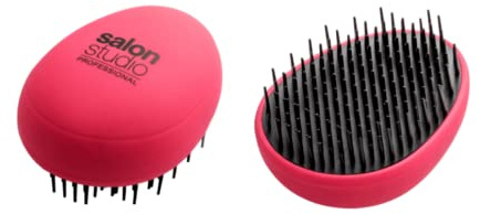 Salon Studio Professional Spazzola Compatta, Colore Rosa | da Portare Sempre con Sè, Districa i Capelli Delicatamente, Adatta per Tutti i Tipi di Capelli Asciutti o Bagnati