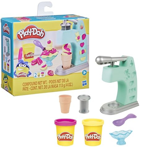 Play Doh Kids Pasta da modellare Fun Mini Gelateria Set con accessori e 2 vasetti di pasta colorata Regalo per la Giornata dei Bambini dai 3 anni in su