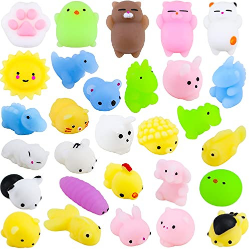 40 Stück Mochi Squishy, Squeeze Toy Set, Niedlich Squishies Fidget Toys Anti Stress Spielzeug,für Kinder Erwachsene, Ostereier, Stressabbau,Geschenktüten für Klassenzimmerpreise