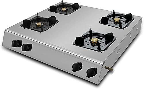 CAJOLI Commercial High-Power Burners, 3/4/6/8 Burners, Natural Gas Stoves, Stainless Steel Benchtop Stoves, Commercial Kitchens, Hotels, Restaurants, Etc.,4
