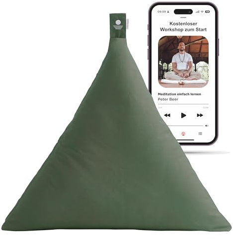 Inner Peace Dreieck Zabuton Meditationsmatte |100% Bio Baumwolle | Nachhaltig & Ergonomisch| Waschbarer Bezug|Unterlage für Meditationskissen | Zen Matte für Yoga & Meditation |Oeko-TEX Standard 100