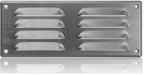 260x105mm Griglia di Ventilazione in Acciaio Zincato con Zanzariera - Griglie di Aerazione in Metallo