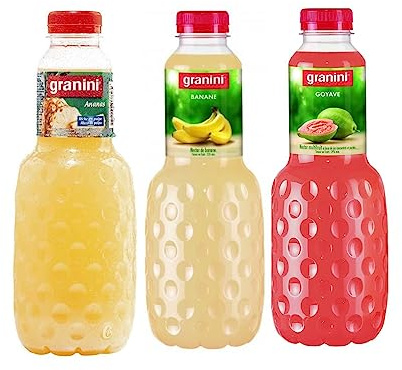 Lot Granini : Nectar Ananas – Nectar Banane – Nectar Goyave – 3x1L
