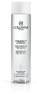 Collistar Acqua Micellare Struccante viso-occhi-labbra, efficace nel rimuovere ogni tipo di makeup, senza risciacquo, per tutti i tipi di pelle, 250ml