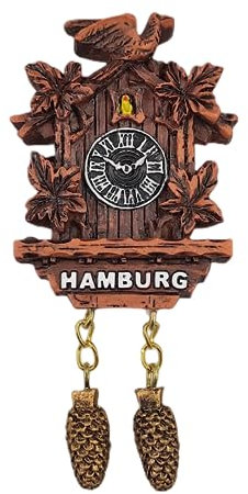 Hamburg Deutschland Kuckucksuhr Kühlschrankmagnet 3D Reise Souvenir Kühlschrank Dekoration Magnet Aufkleber Basteln Kollektion