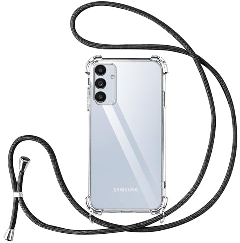 Vauki handyband für Samsung Galaxy A13 5G Hülle mit Band Handyhülle Silikon Transparent zum Umhängen Stoßfest mit Kordel Necklace Schnur TPU Bumper Case für Samsung A13 5G 6.5 Zoll