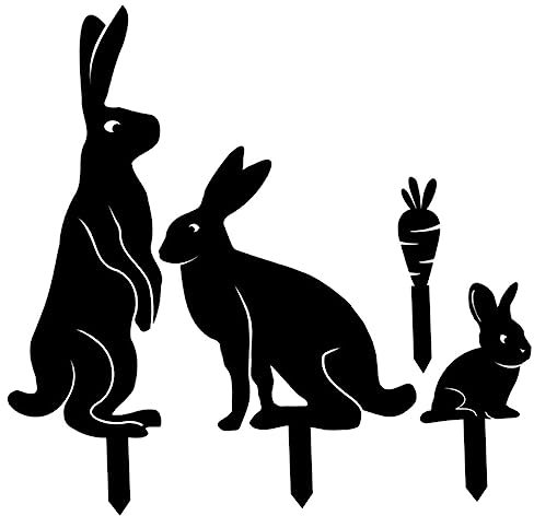 Gogogmee 4er-pack Acrylpfahl Garten-/hofschild Osterdeko Rasenornament für Den Außenbereich Dekoratives Pfahlschild für Osterfeiern