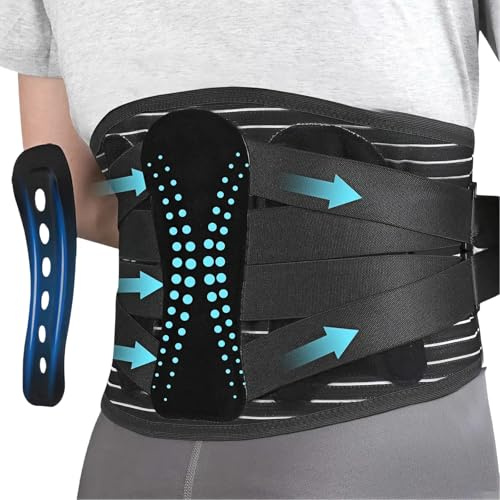 Cilnos Rückenstützgürtel für Männer und Frauen, Atmungsaktiver Rückenbandage für unteren Rücken, Ergonomisch Gestalteter Lendenwirbelstütze für Verletzungen, Bandscheibenvorfall, Ischias und Sports