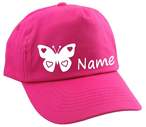 Elefantasie Personalisierte Cap für Kinder Baseball Kappe mit Name oder Wunschwort Bedruckt für Jungen und Mädchen Schmetterling