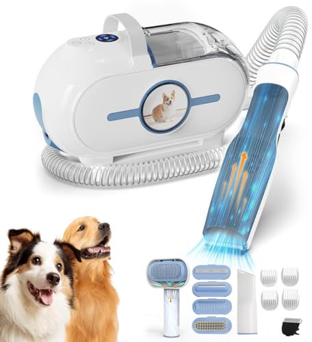 OBEEGOO - Dog Grooming Vacuum for Loose Hair, 2.0L Dog Grooming Kit, Pet Cleaning Tool Kit, Dog Hair Remover with