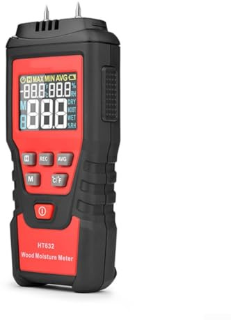 HT632 Humidimètre numérique pour bois Détecteur d'humidité pour mesurer le bois, le bois de chauffage, le papier et le sol